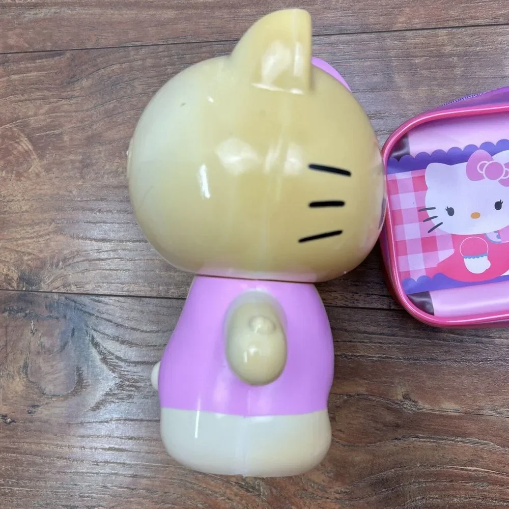 2011‎ Hello Kitty Bubble Bath Decanter Figure 2 Outfits Storage Bag Fizzies **